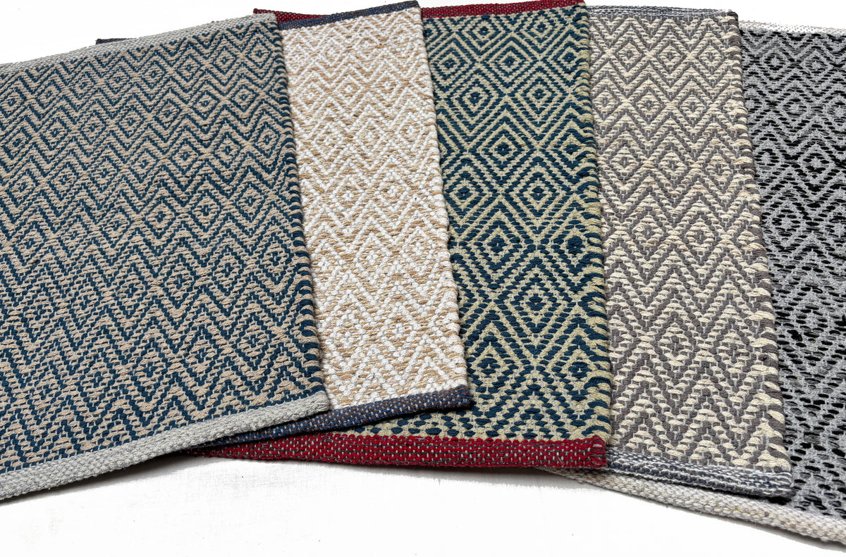100% Cotton Door Mat | 3Pc. & 5Pc. Combo | 40x60cm | Side Binding - Available in Multi Color Combination