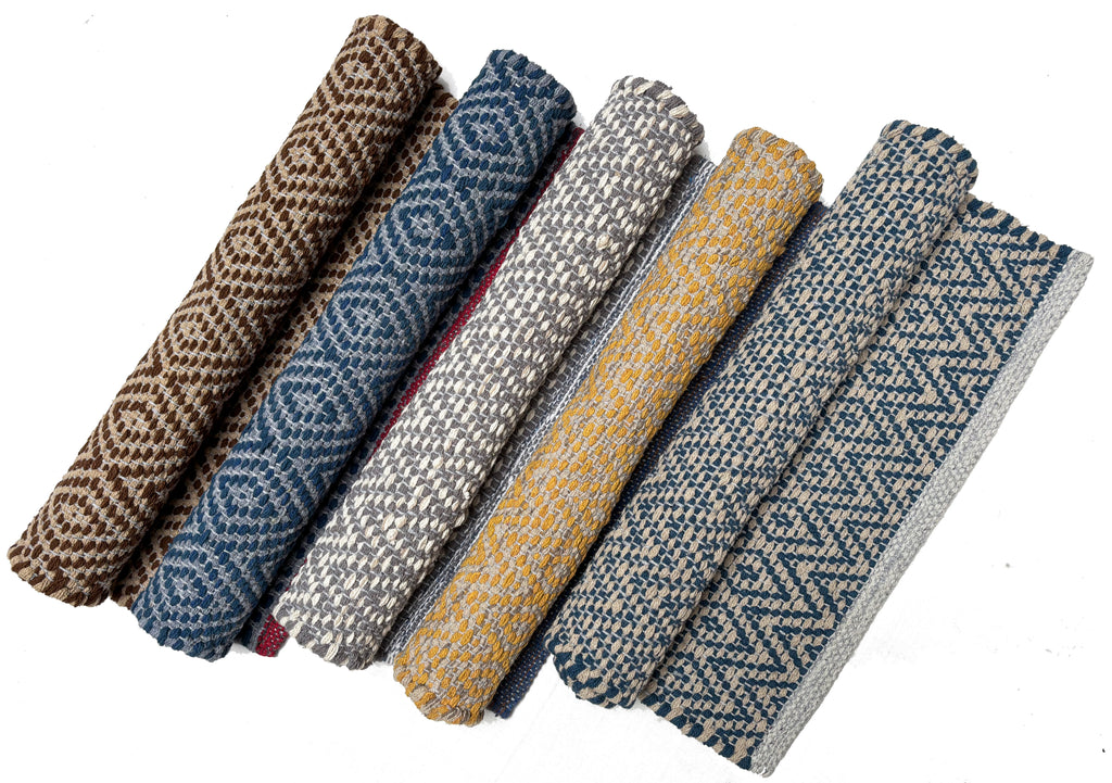 100% Cotton Door Mat | 3Pc. & 5Pc. Combo | 40x60cm | Side Binding - Available in Multi Color Combination