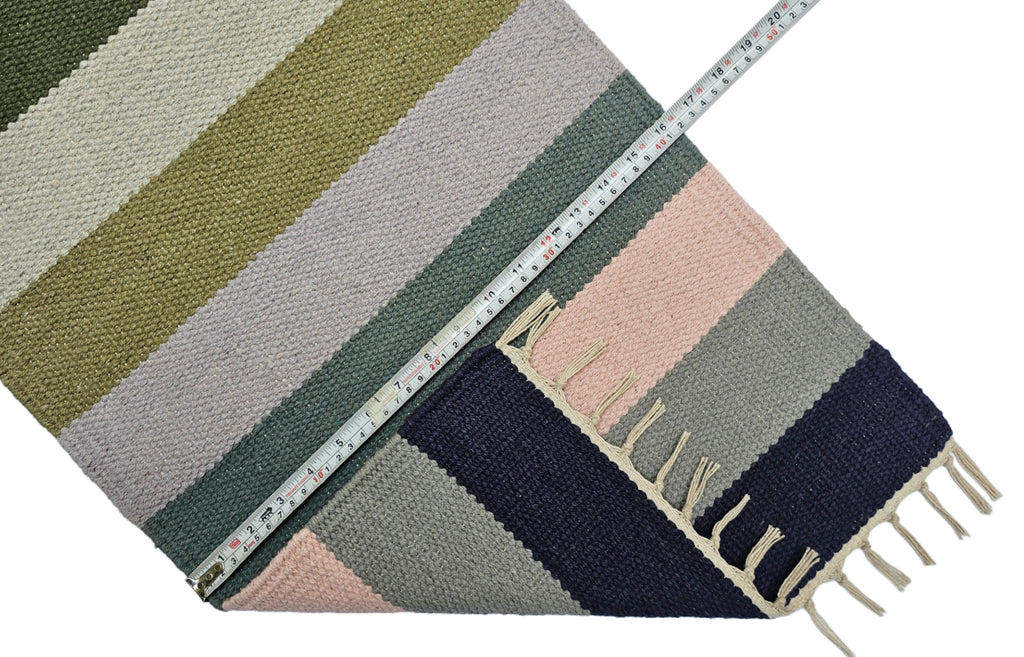 House2Home 100% Cotton Stripe Door Mat | 5Pc. & 3Pc. Combo sets | 40x60cm | Side Fringes - Available in Multi Color Stripe Combination