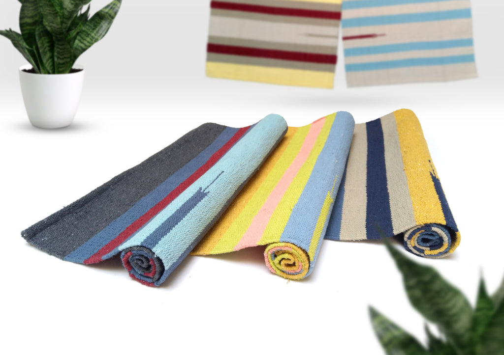 Small Utility Cotton Door Mat | 100% Cotton | 50 × 80 cm | Multiple Colour Options | Binding & Fringes | Everyday Home & Entrance Mat