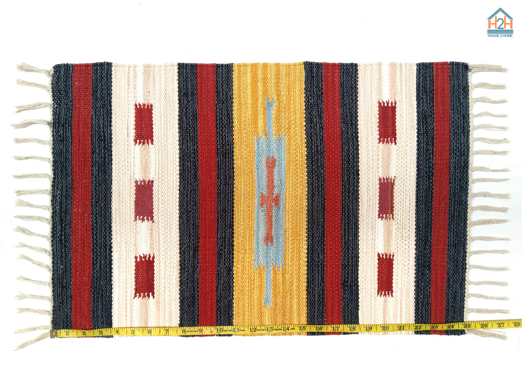 Kilim Moroccan-Style Door Mats | Small Geometric Designs | Assorted Colours & Mixed Patterns | Combo Pack of 3 or 5 Pieces | 40 × 60 cm Each