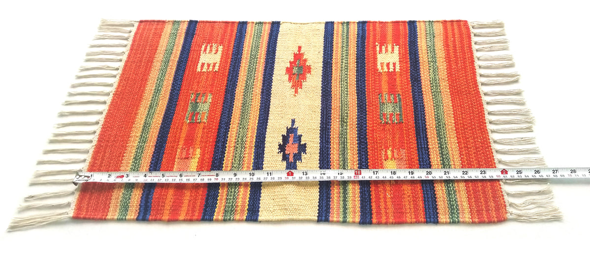 Kilim Moroccan-Style Door Mats | Small Geometric Designs | Assorted Colours & Mixed Patterns | Combo Pack of 3 or 5 Pieces | 40 × 60 cm Each