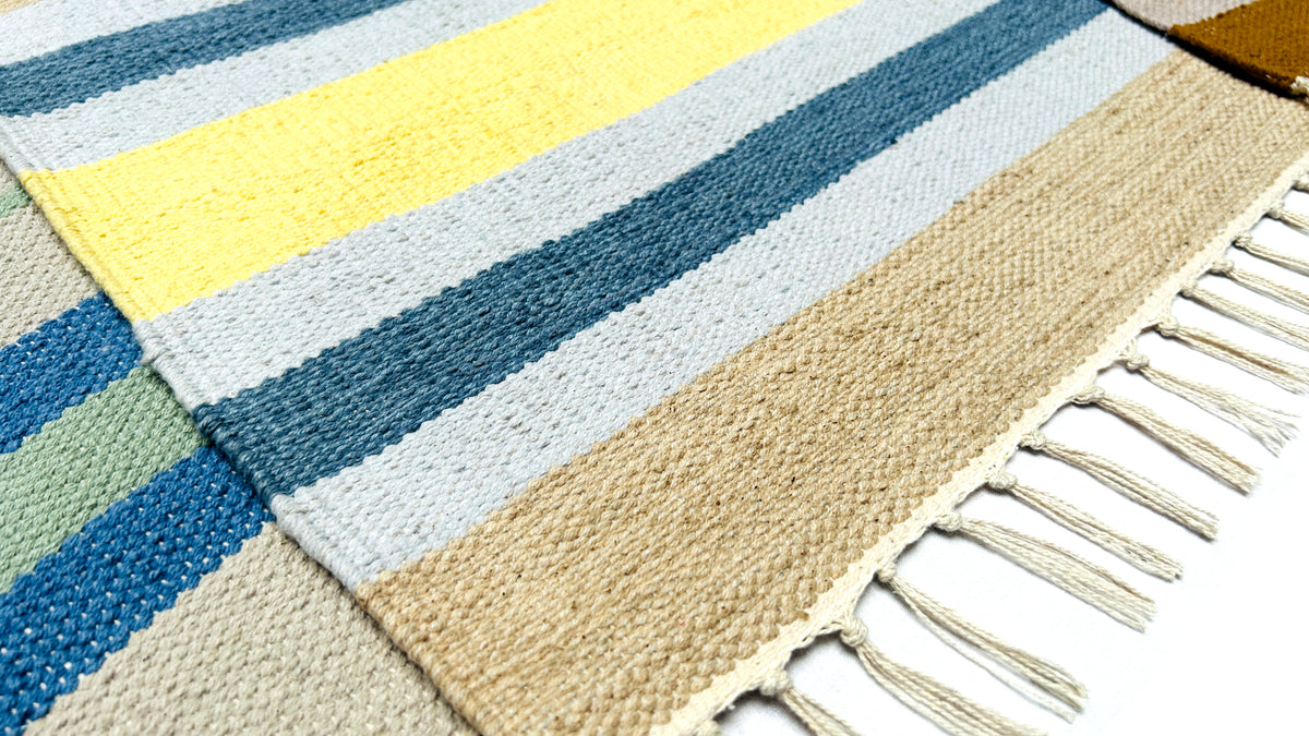 Small Utility Cotton Door Mat | 100% Cotton | 50 × 80 cm | Multiple Colour Options | Binding & Fringes | Everyday Home & Entrance Mat