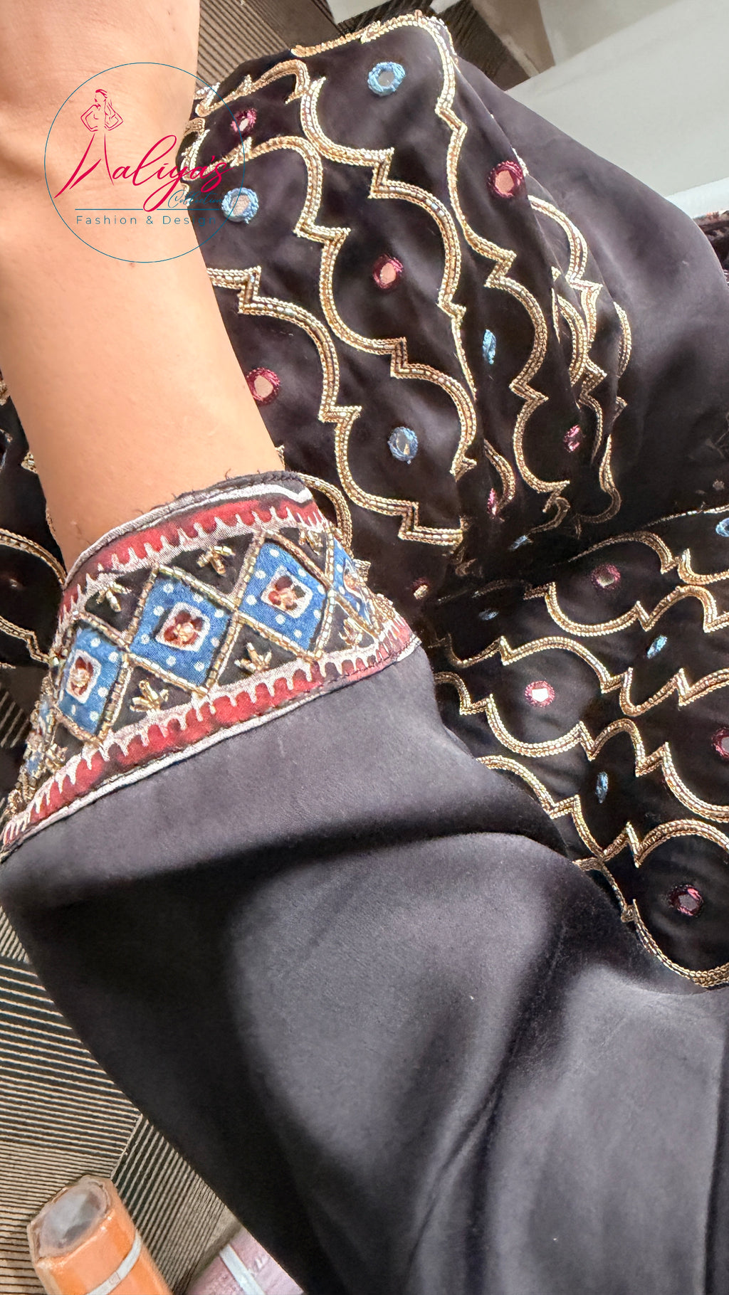 Aaliya’s Collection | 100% Modal Silk Ajrakh Fabric – Natural Dyed, 5 Metres | Fabric Material Only | Fits Up to 52” Size