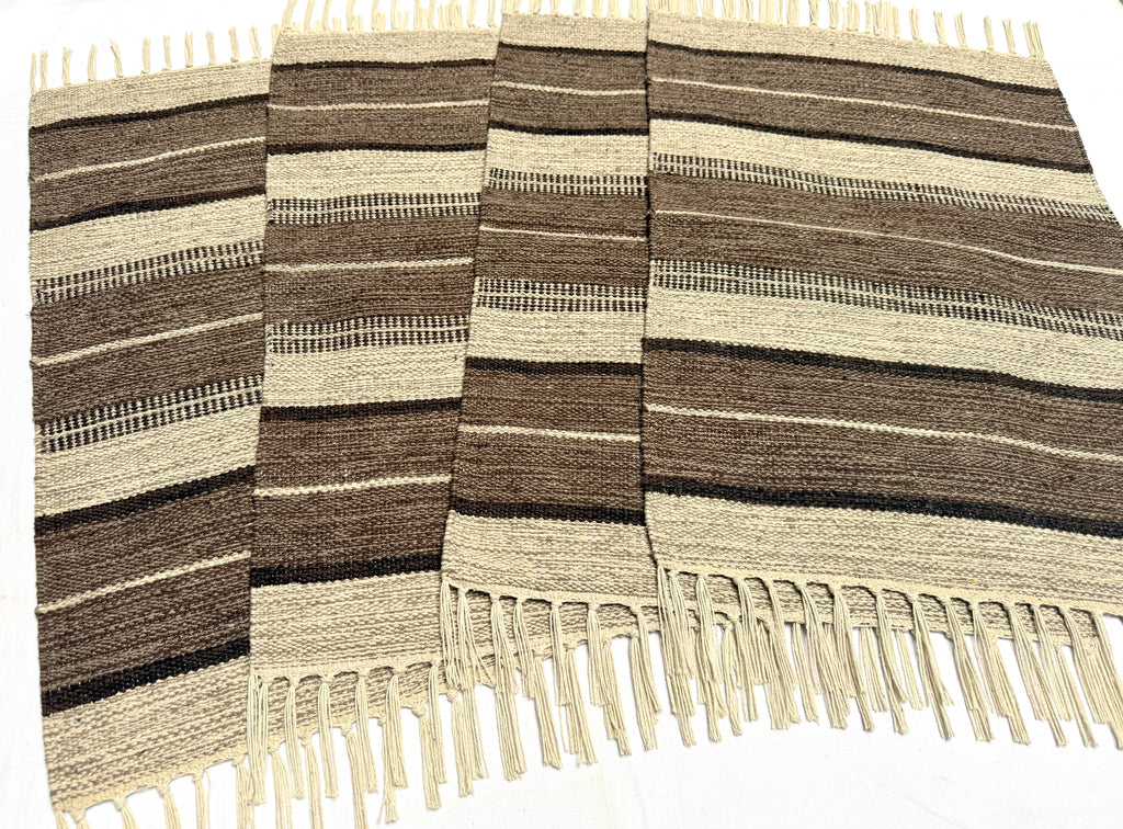 Evergreen Door Mat Combo | 2 Color Combination | Packed in 2 Combo sets - 2 & 4 | 100% Cotton, Side fringes