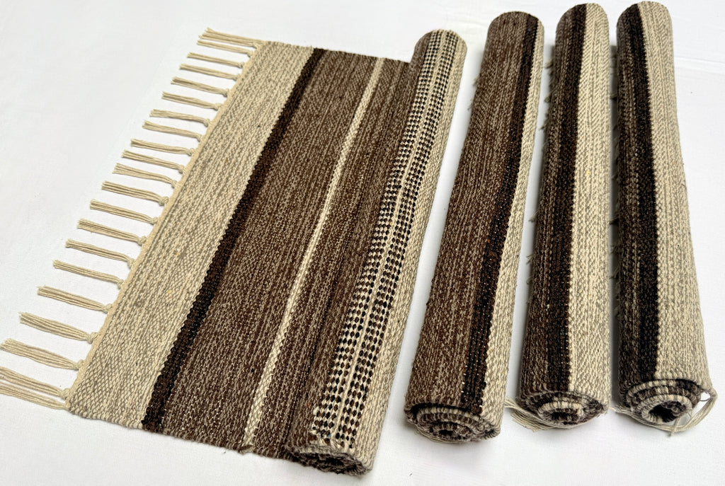 Evergreen Door Mat Combo | 2 Color Combination | Packed in 2 Combo sets - 2 & 4 | 100% Cotton, Side fringes