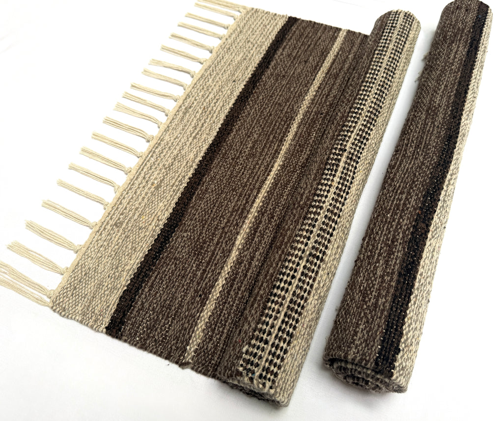 Evergreen Door Mat Combo | 2 Color Combination | Packed in 2 Combo sets - 2 & 4 | 100% Cotton, Side fringes