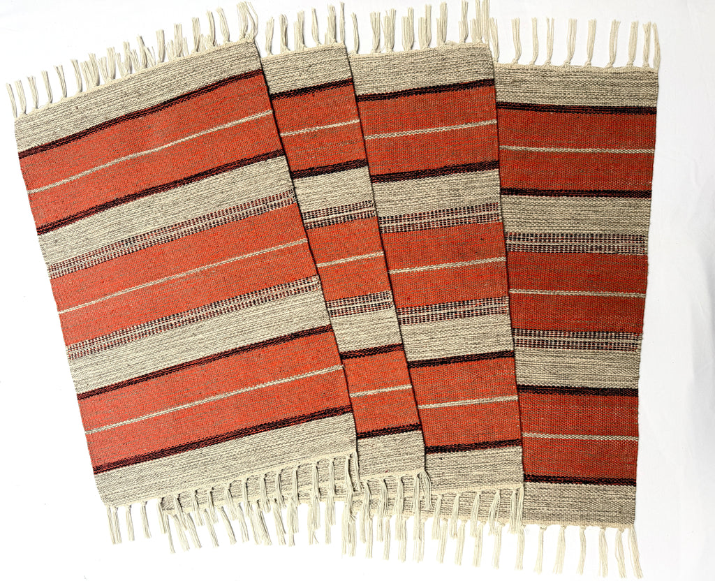 Evergreen Door Mat Combo | 2 Color Combination | Packed in 2 Combo sets - 2 & 4 | 100% Cotton, Side fringes