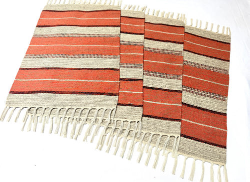 Evergreen Door Mat Combo | 2 Color Combination | Packed in 2 Combo sets - 2 & 4 | 100% Cotton, Side fringes