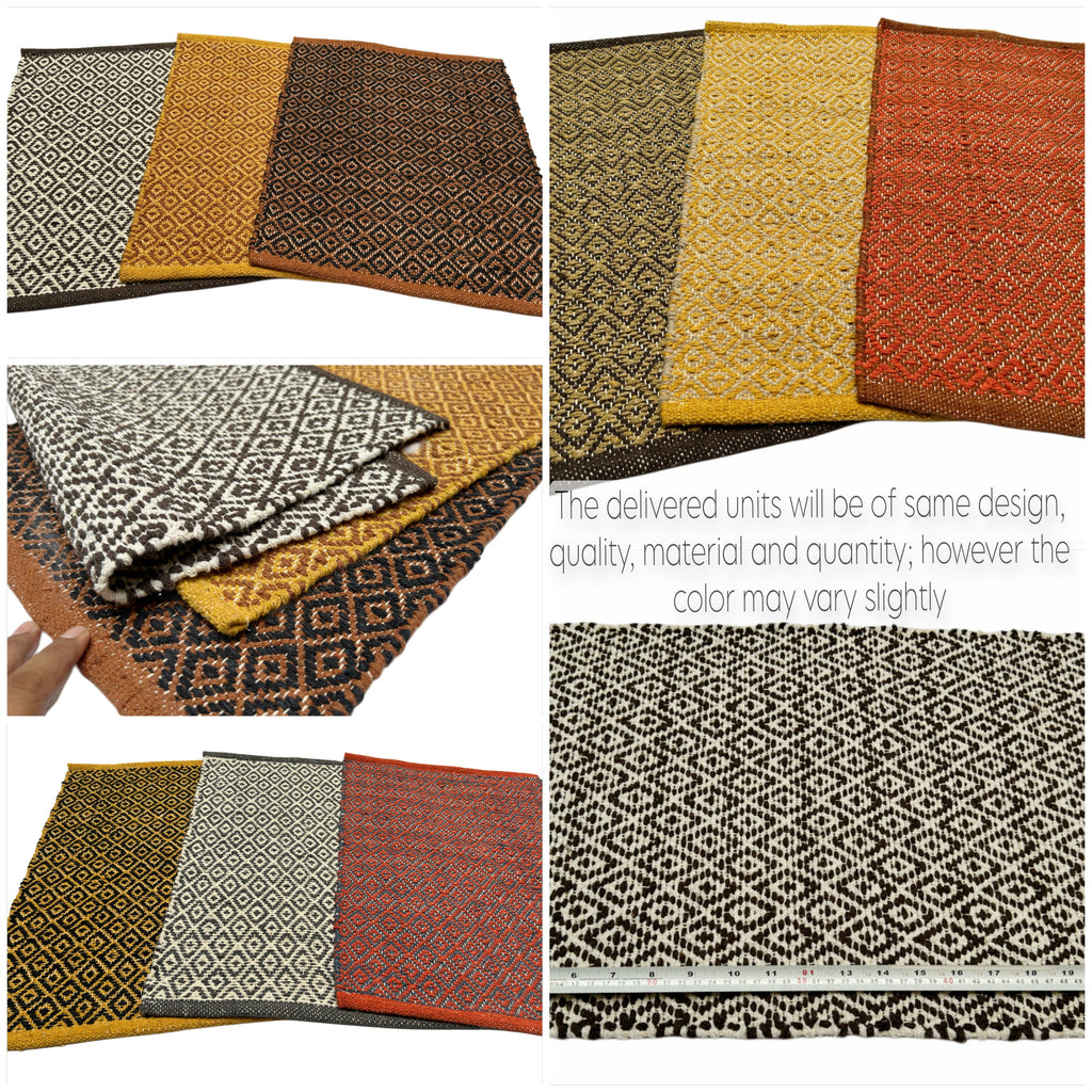 100% Cotton Door Mat | 3Pc. & 5Pc. Combo | 40x60cm | Side Binding - Available in Multi Color Combination