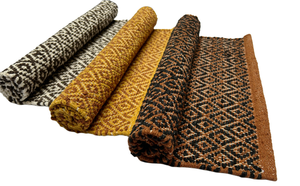 100% Cotton Door Mat | 3Pc. & 5Pc. Combo | 40x60cm | Side Binding - Available in Multi Color Combination