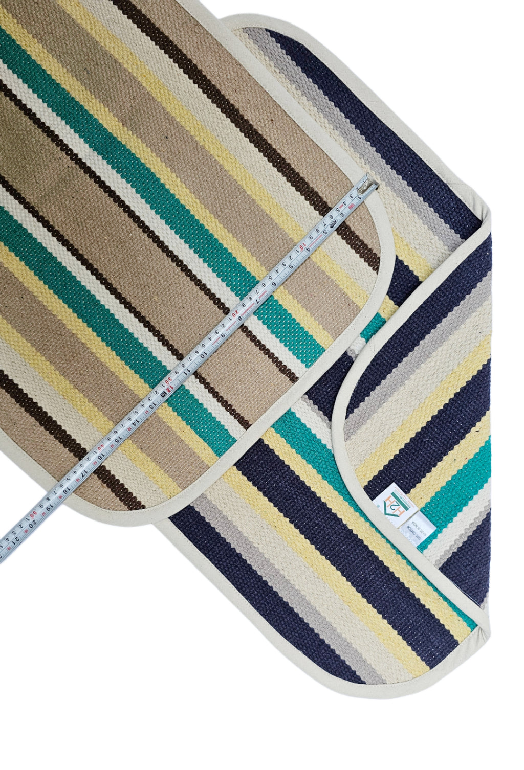 Cotton Bath Mats (Small) 48 x 68cm, 10mm Thick, Stripe Design - Multicolor| Suitable as Door Mat, Bath Mat, Entrance, Gifting (1.6 x 2.2 ft) - Multicolord - 2Pc. Combo | 2 Color set