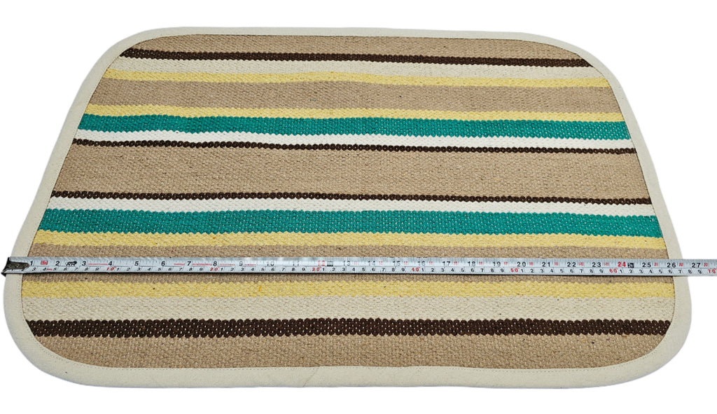 Cotton Bath Mats (Small) 48 x 68cm, 10mm Thick, Stripe Design - Multicolor| Suitable as Door Mat, Bath Mat, Entrance, Gifting (1.6 x 2.2 ft) - Multicolord - 2Pc. Combo | 2 Color set