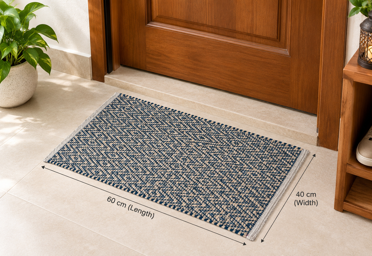100% Cotton Door Mat | 3Pc. & 5Pc. Combo | 40x60cm | Side Binding - Available in Multi Color Combination
