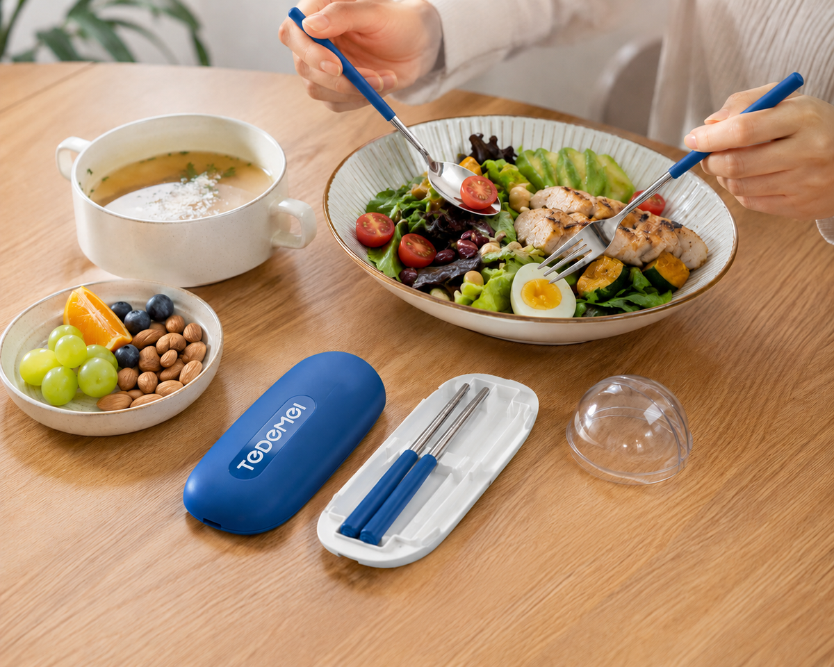 Compact Spoon & Fork Kit - Travel & School utility