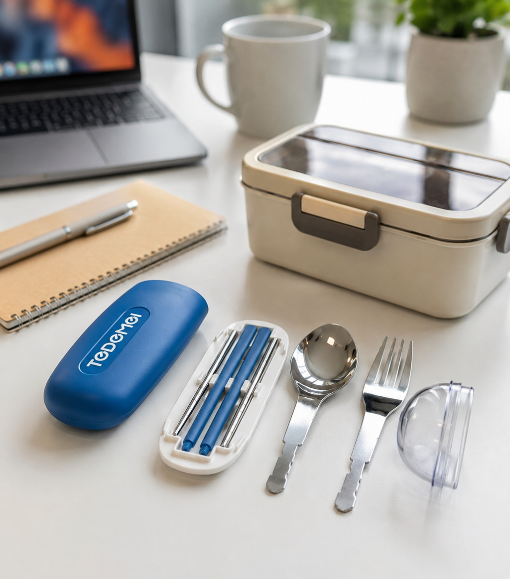 Compact Spoon & Fork Kit - Travel & School utility