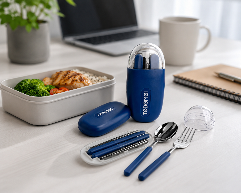 Compact Spoon & Fork Kit - Travel & School utility