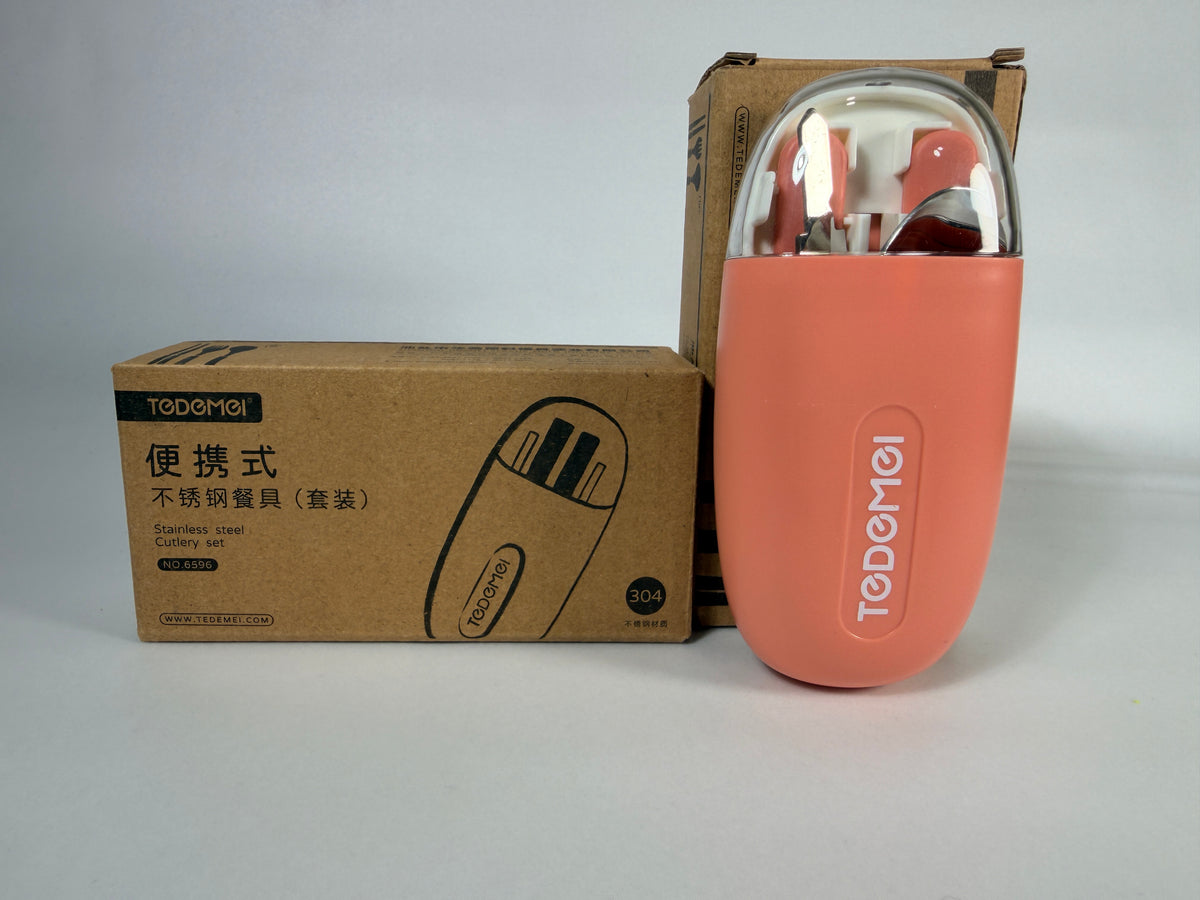 Compact Spoon & Fork Kit - Travel & School utility