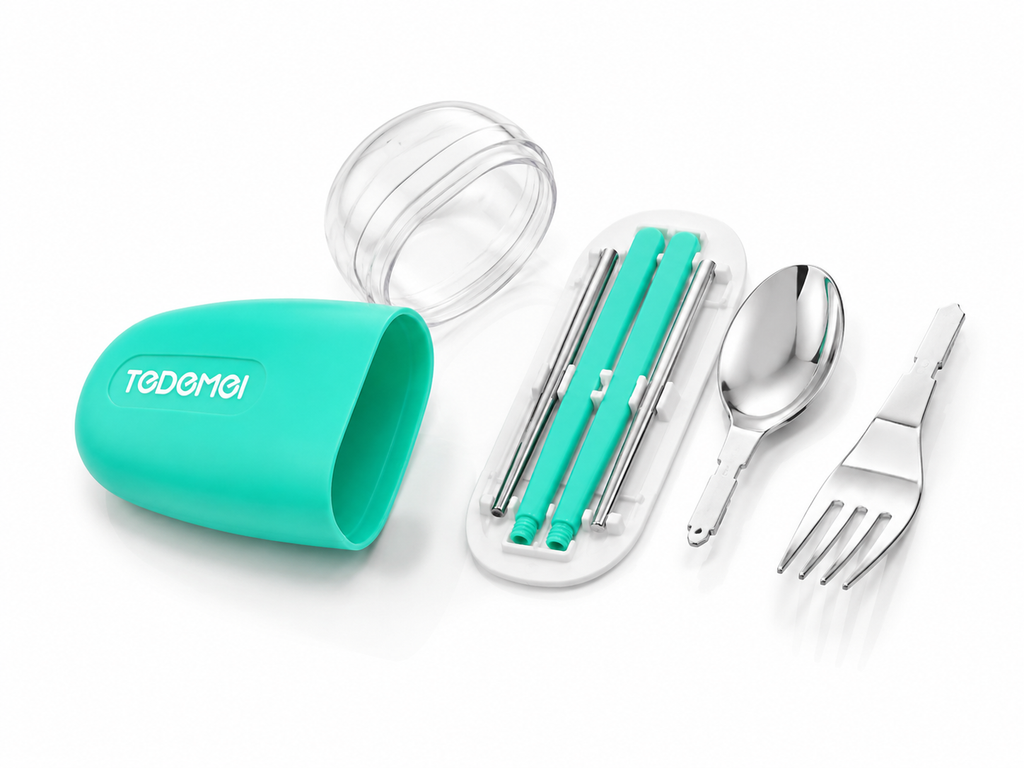 Compact Spoon & Fork Kit - Travel & School utility