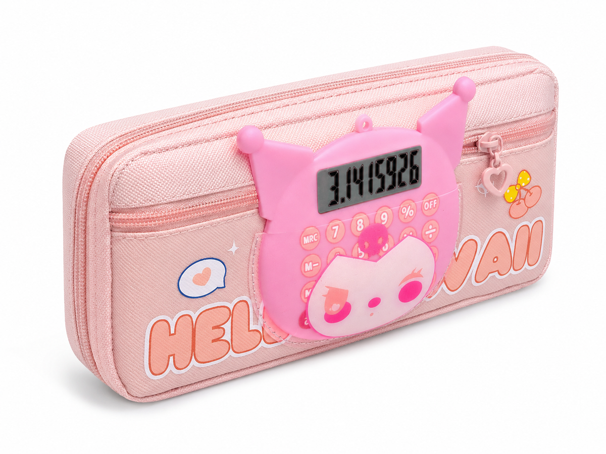 Colourful Kids Geometry Pouch – Spacious, Strong & Stylish Cartoon Pencil Case for School