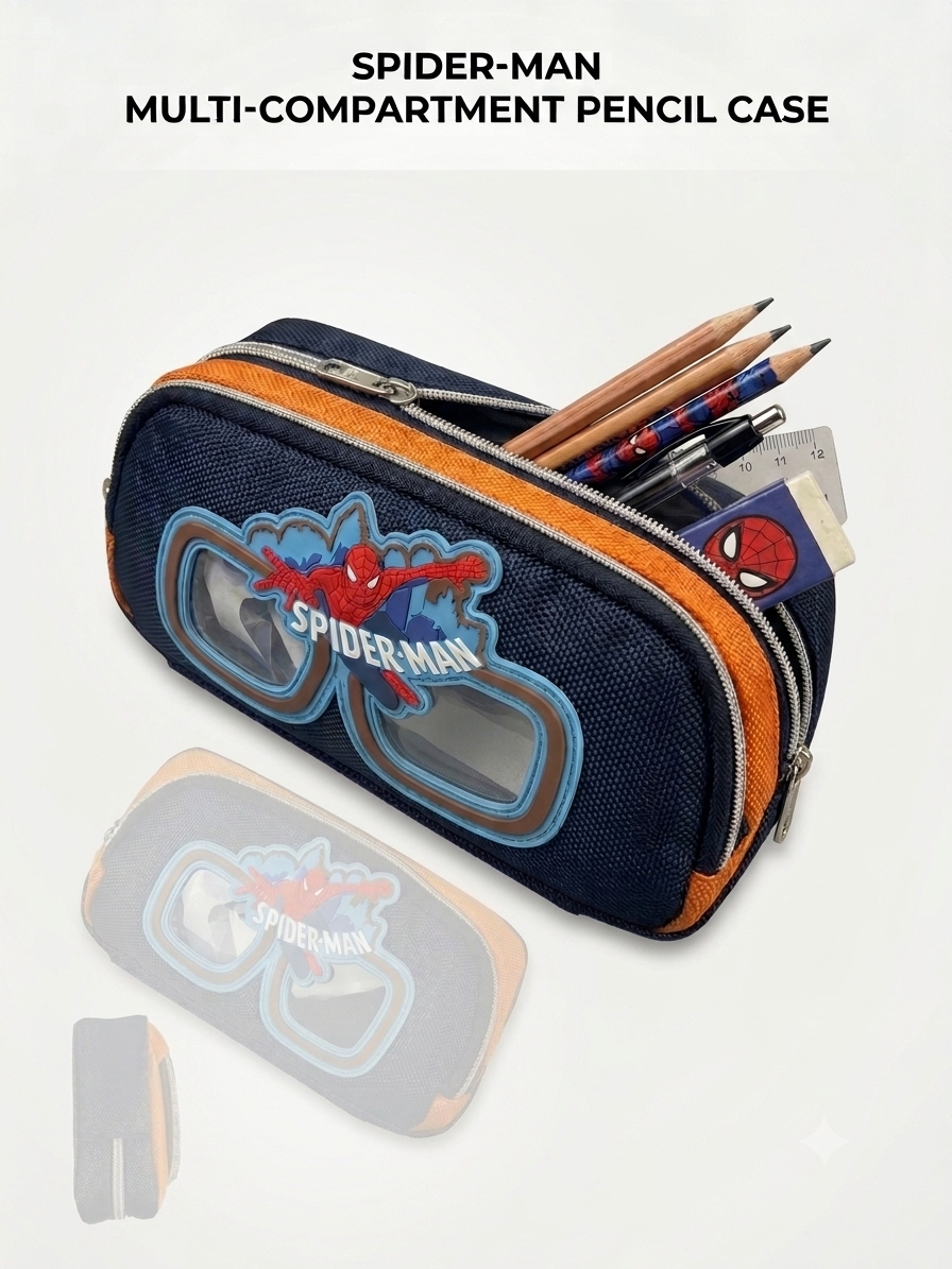 Colourful Kids Geometry Pouch – Spacious, Strong & Stylish Cartoon Pencil Case for School